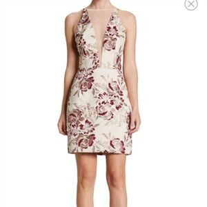 Dress the Population Blush and Gold Pattern Dress Women’s Size Small